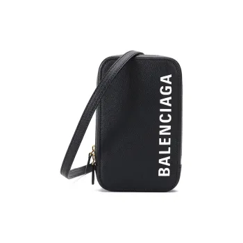Balenciaga Cow Leather Portable Crossbody Bag Shoulder Bag Women's Black White
