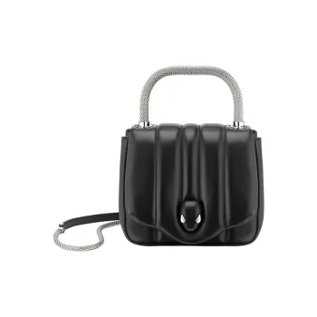 BVLGARI AMBUSH Nappa Soft Leather Handbag Small Size Unisex Black