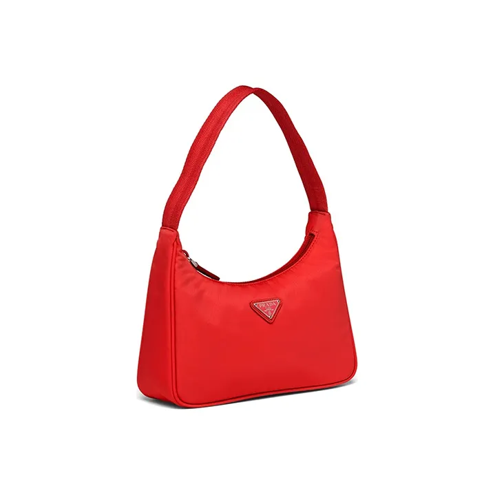 PRADA Nylon Fabric Shoulder Bag Handbag Shoulder Bag Mini Women's Red-1