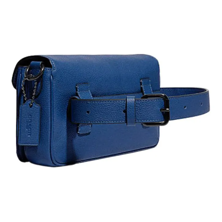 COACH Tabby Cow Leather Multifunctional Dual Purpose Waist Bag, Handbag, Crossbody Bag Tubas Men's Royal Blue-1