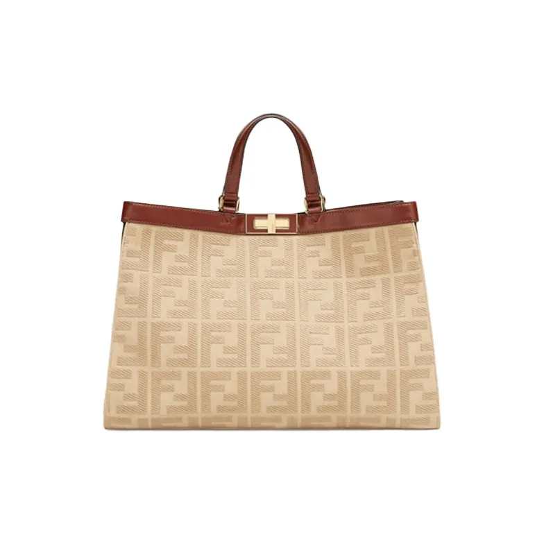 FENDI Canvas One Shoulder Handbags Women's Beige-0
