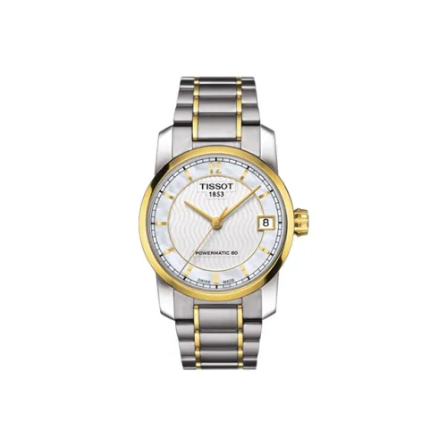 TISSOT Automatic Mechanical Movement Women's Watch Watch 32mm White Dial Titanium Watch Case Titanium Strap