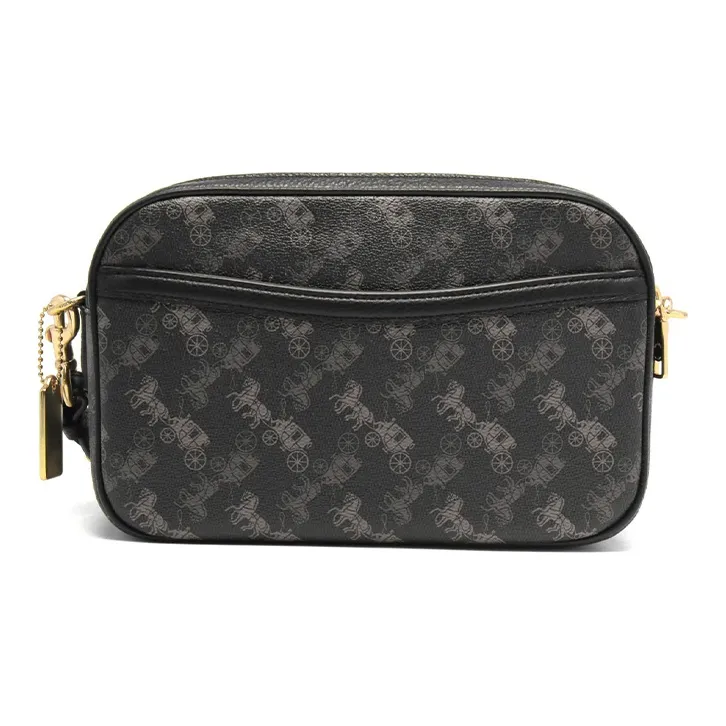 COACH Jes Leather Camera Bags Shoulder Bag Crossbody Bag Women's Black Brown-2
