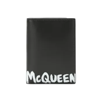 Alexander McQueen Leather Card Clip Card Holder Men's Black