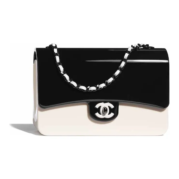 CHANEL Acrylic Shoulder Bag, Crossbody Bag Regular Women's Black/White-0