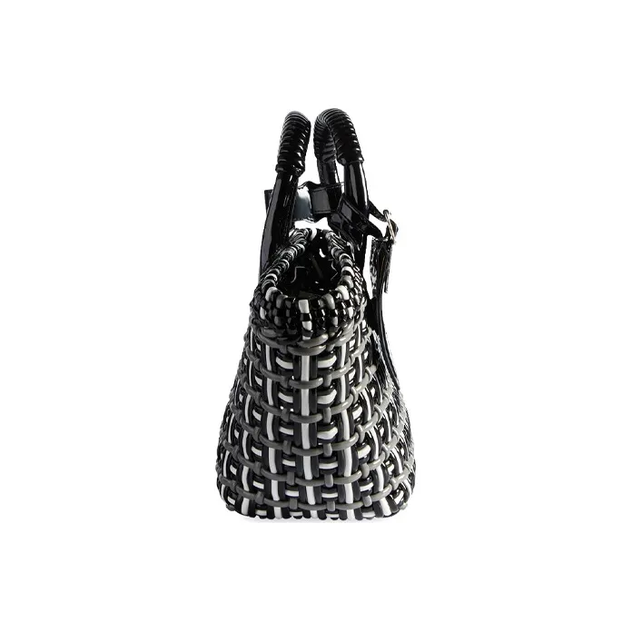Balenciaga Polyurethane Basket Bag Handbag Shoulder Bag Women's Black-2