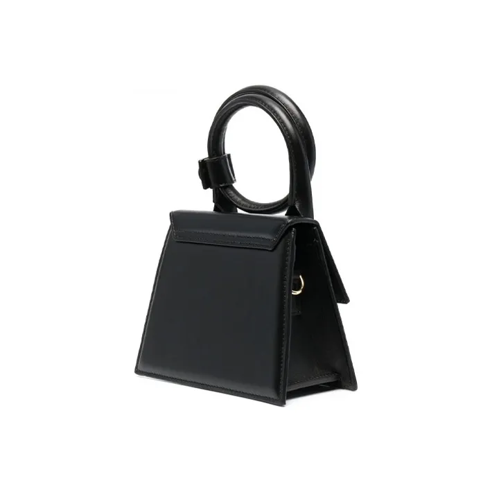Jacquemus Cow Leather One Shoulder Handbag Women's Black-1