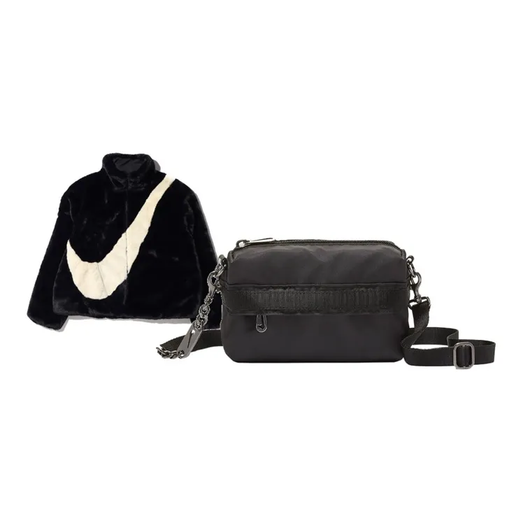 Nike Sherpa Shoulder Bag Crossbody Bag Combo Set Gift Box Set Regular Unisex Black-0