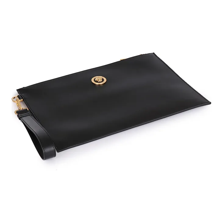 VERSACE Cow Leather Commute Bag Coin Purse Clutch Regular Men's Black-3