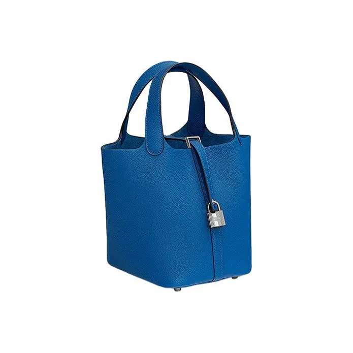 HERMES Picotin Lock Maurice Calfskin Basket Bag Handbag Bucket Bag Women's 71 Bleu France French Blue-1