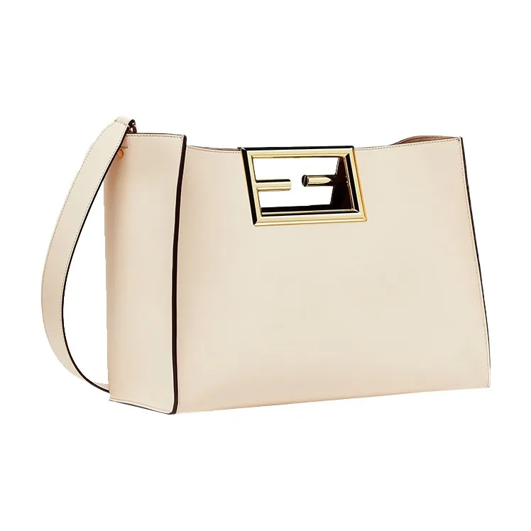 FENDI Calfskin Tote Bag, Shopping Bag, Shoulder Bag, Crossbody Bag, Handbag Medium Size Women's White-1