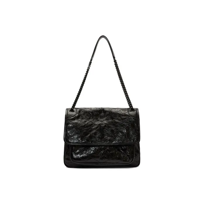 SAINT LAURENT Niki Cow Leather Crossbody Bags Shoulder Bags Women's Black-0