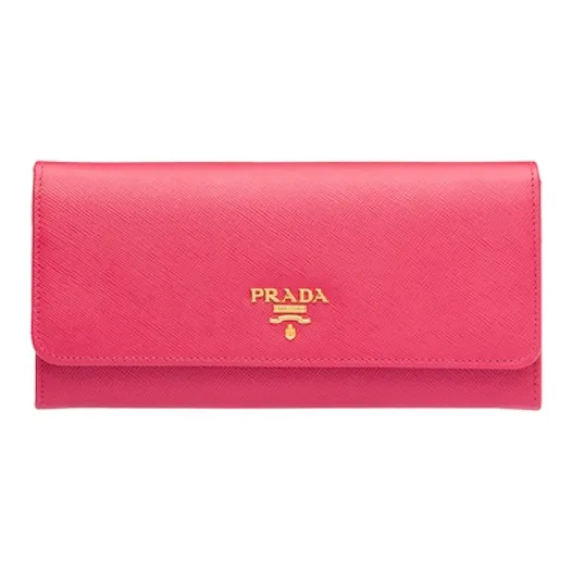 PRADA Cow Leather Wallet Women's Pink Peony-0