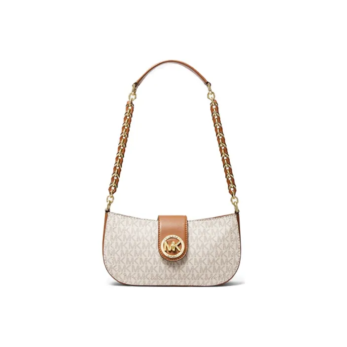 MICHAEL KORS Carmen Shoulder Bag, Crescent Bag, Shoulder Bag Women's Vanilla-0