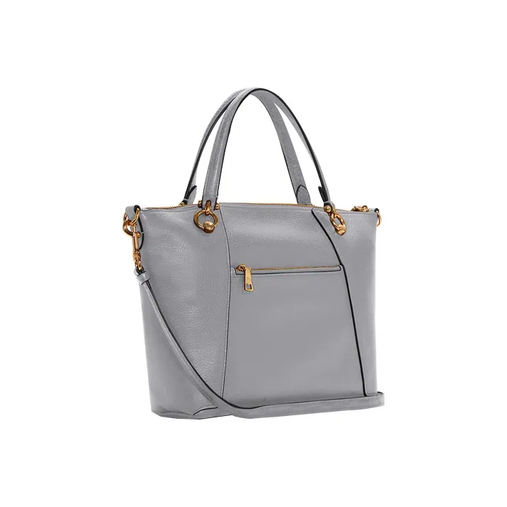 COACH Kacey Polished Leather With Snakeskin Print Leather Crossbody Bag Small Size Women's Gray-1
