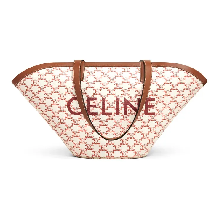 CELINE Couffin Cow Leather Basket Bag Tote Bag Shopping Bag Handbag Shoulder Bag Crossbody Bag Medium Size Women's Red-2