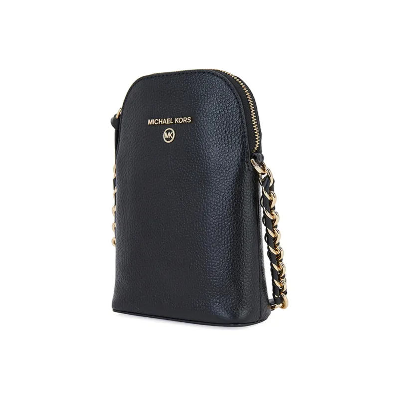 MICHAEL KORS Jet Set Leather Chain Cell Phone Pouch, Crossbody Bag, Shoulder Bag Women's Black-1