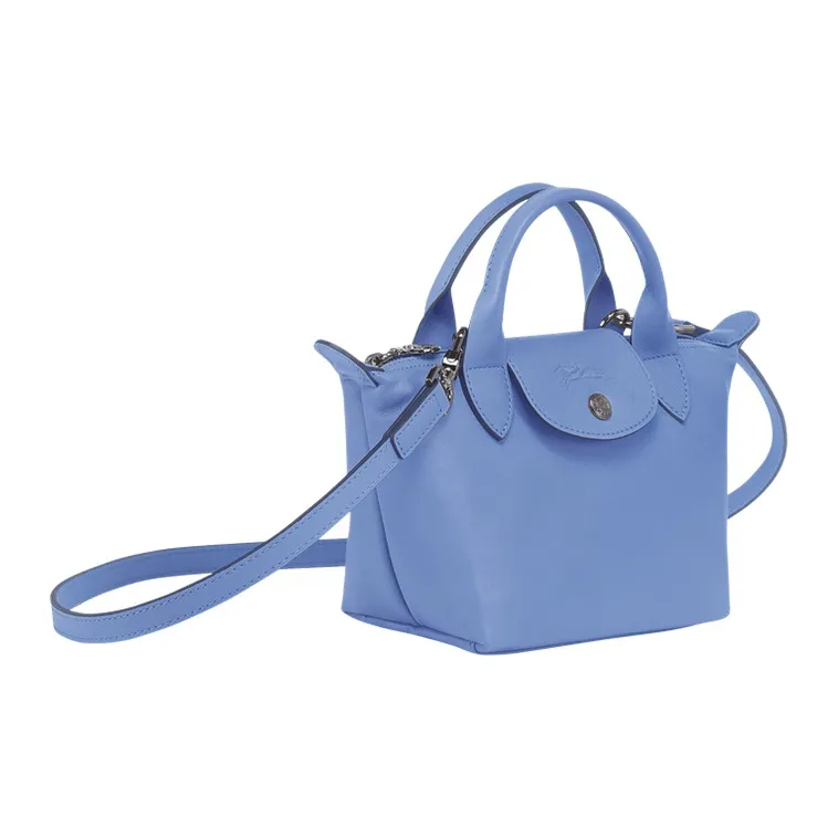 LONGCHAMP Le Pliage Cuir Sheepskin Dumpling Bag Shoulder Bag Crossbody Bag Handbag Mini Women's Blue-1