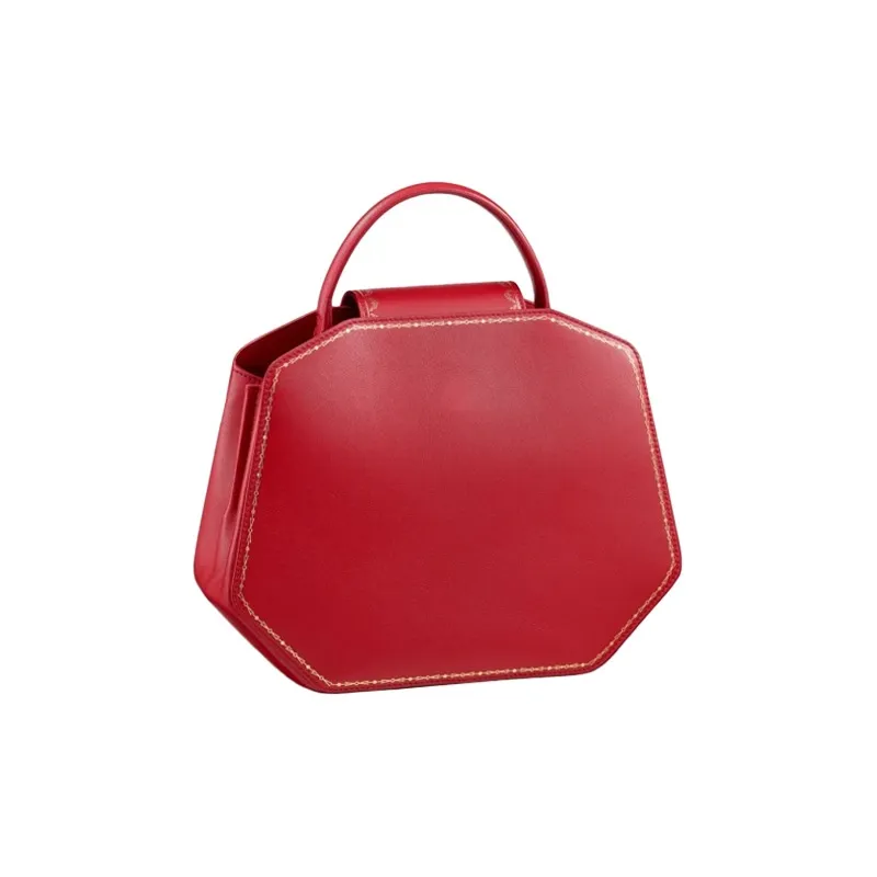 CARTIER GUIRLANDE Calfskin Handbag Shoulder Bag Crossbody Bag Small Size Women's Red-2
