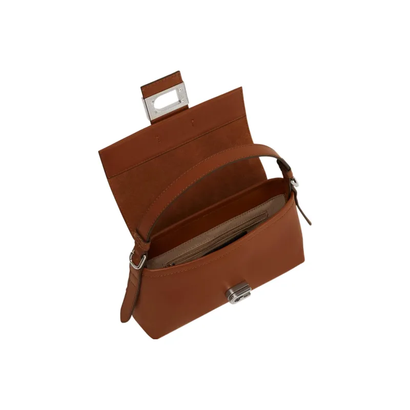 Furla Charlie Soft Calfskin Shoulder Bag Trumpets Women's Brown-3