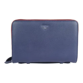 EMPORIO ARMANI Calfskin Wallet Unisex Blue