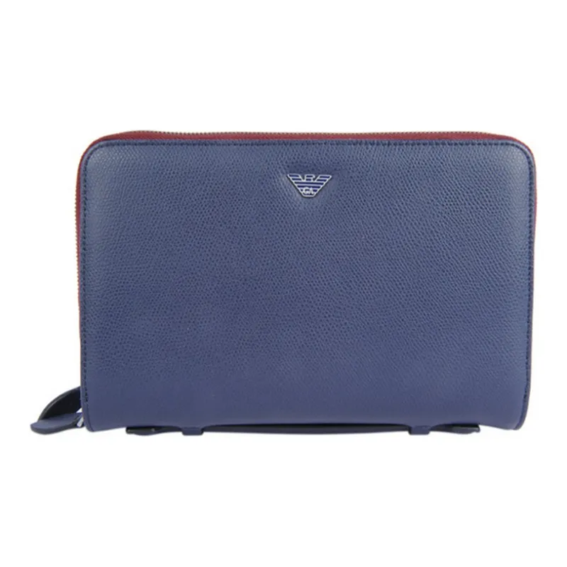 EMPORIO ARMANI Calfskin Wallet Unisex Blue-0