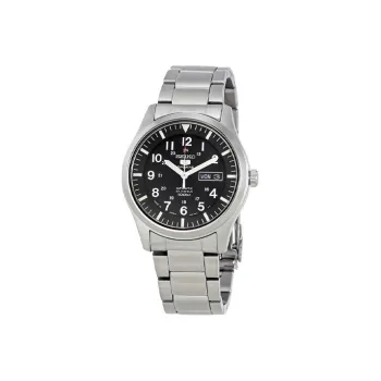 SEIKO Series 5 Automatic Mechanical Movement Stainless Steel Strap Watch Men's Watches Black Dial