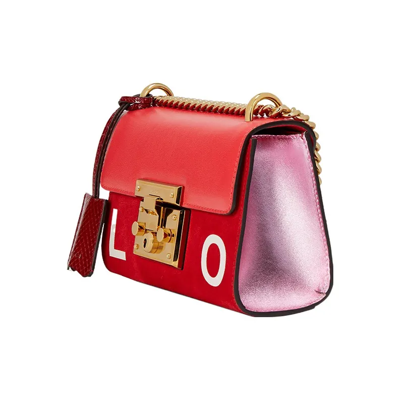 GUCCI Valentine's Day Collection Leather Shoulder Bag Women's Orange Red-1