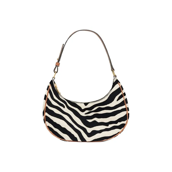 CELINE AVA Textile Calfskin Handbag Women's Black-5