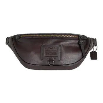 COACH Rivington Leather Crossbody Bag One Shoulder Crossbody Sling Bag Fanny Pack Large Size Men's Burgundy