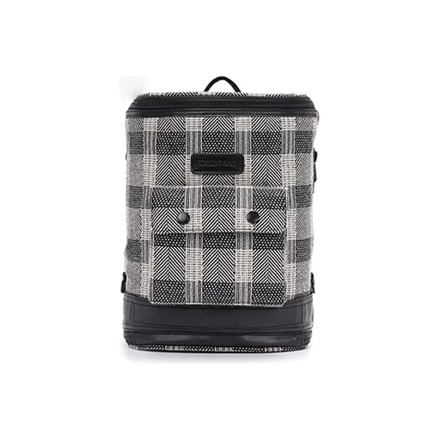 FREQUENTFLYER Cashmere Shoulder Bag Backpack Mini Unisex Black White Plaid-0