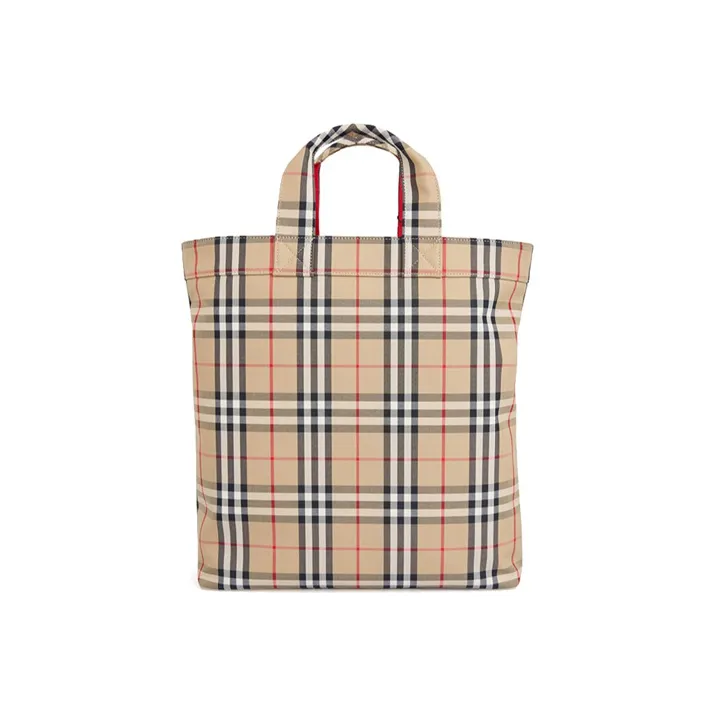 Burberry Vintage Fabric Tote Bag Shopping Bag Shoulder Bag Crossbody Bag Handbag Men's Archive Beige-3