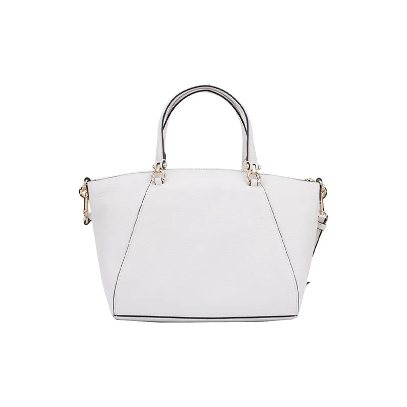 COACH Prairie Leather Dumpling Bag, Portable Crossbody Bag, Shoulder Bag Medium Size Women's White-3