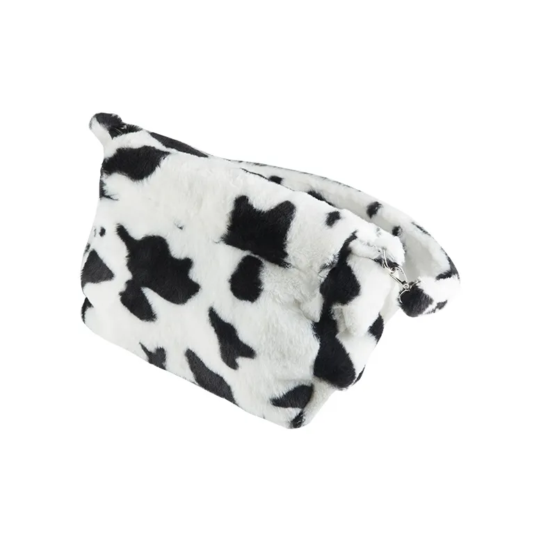 DANGEROUSPEOPLE Rabbit Hair Shoulder Bag Small Size Unisex Black White-1