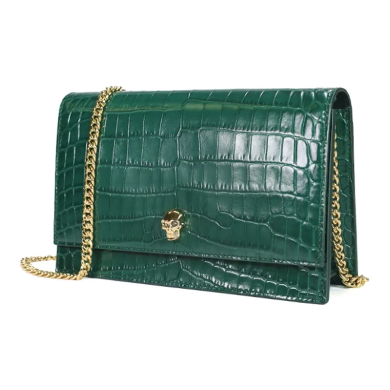 Alexander McQueen Cow Leather Shoulder Bag Crossbody Bag Women's Green-1