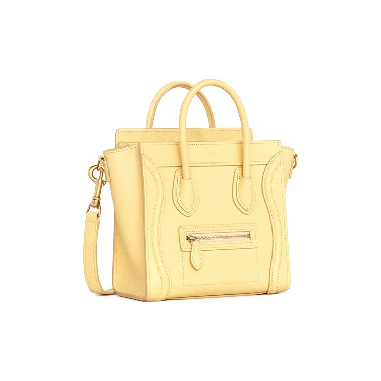 CELINE Luggage Cow Leather One Shoulder Handbag Crossbody Bag Regular Women's Light Orange-1