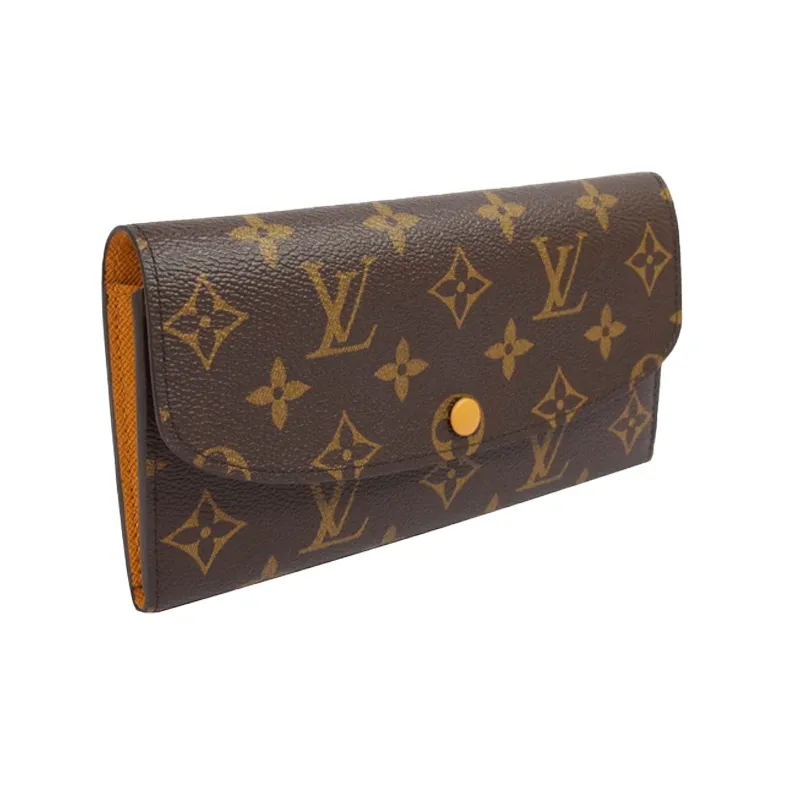 LOUIS VUITTON Emilie Coated Canvas Wallet Regular Women's Brown/Orange-1