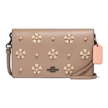 COACH Hayden Leather Shoulder Bag Crossbody Bag Small Size Women's Brown Pink