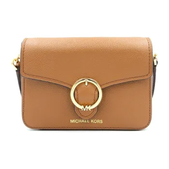 MICHAEL KORS Wanda Cow Leather Shoulder Bags With Chain Crossbody Bags Small Size Women's Brown