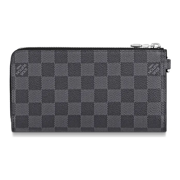 LOUIS VUITTON Zippy Canvas Clutches Card Holder Wallet Regular Men's Gray-2