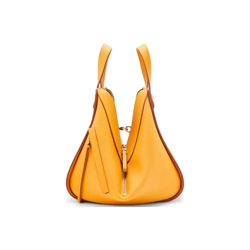 LOEWE Hammock Cow Leather One Shoulder Handbags Small Size Women's Mango Yellow-2