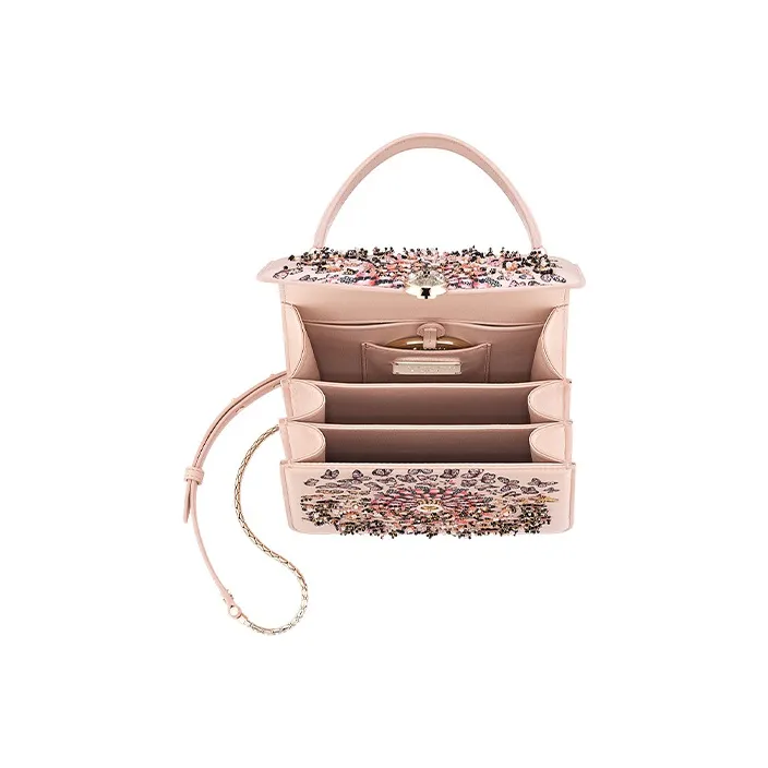 BVLGARI Mary Katrantzou X BVLGARI NAPPA Dermis One Shoulder Handbags Small Size Women's Pink-3