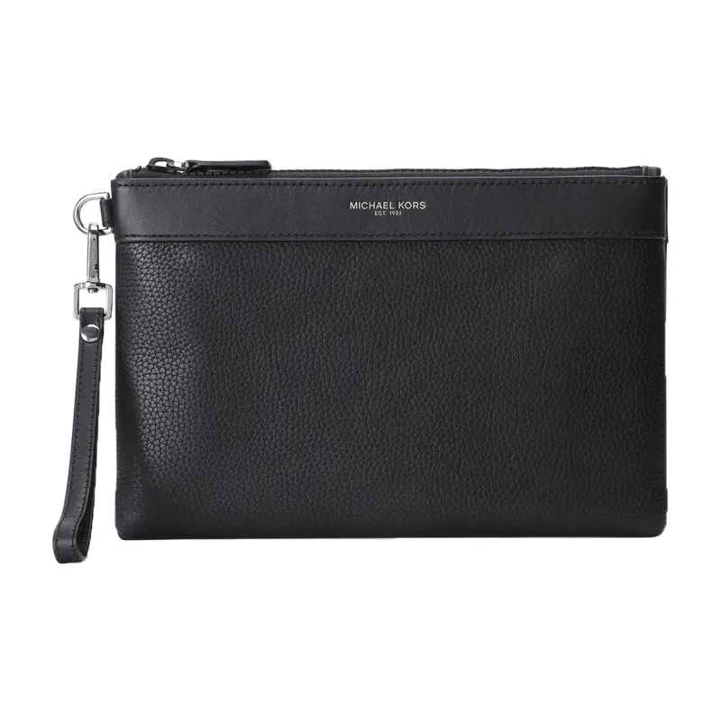 MICHAEL KORS Greyson Cow Leather Wallets Clutches Men's Black-0