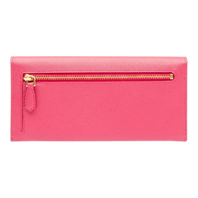 PRADA Saffiano Leather Wallet Women's Pink Peony-2