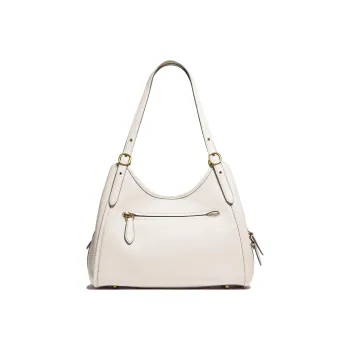 COACH Lori Pebbled Leather Handbag, Shoulder Bag Women's Ecru