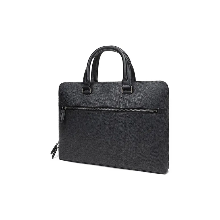 FERRAGAMO Cow Leather Shoulder Bag Men's Gray Black-1