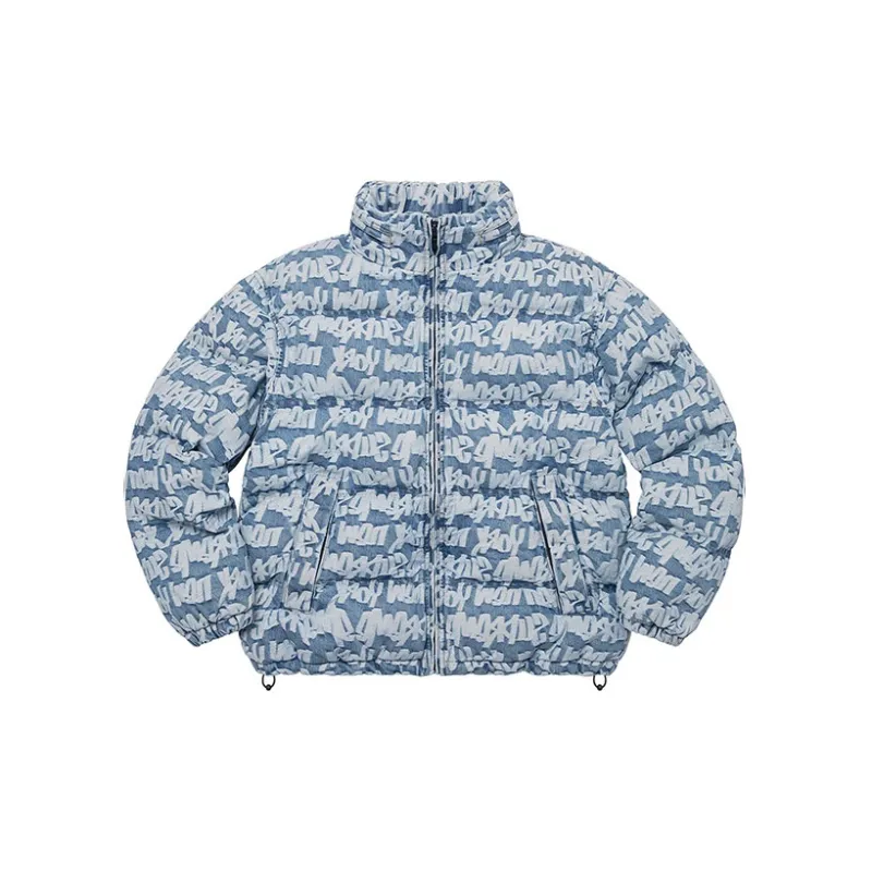 Supreme Fat Tip Jacquard Denim Puffer Jacket-7