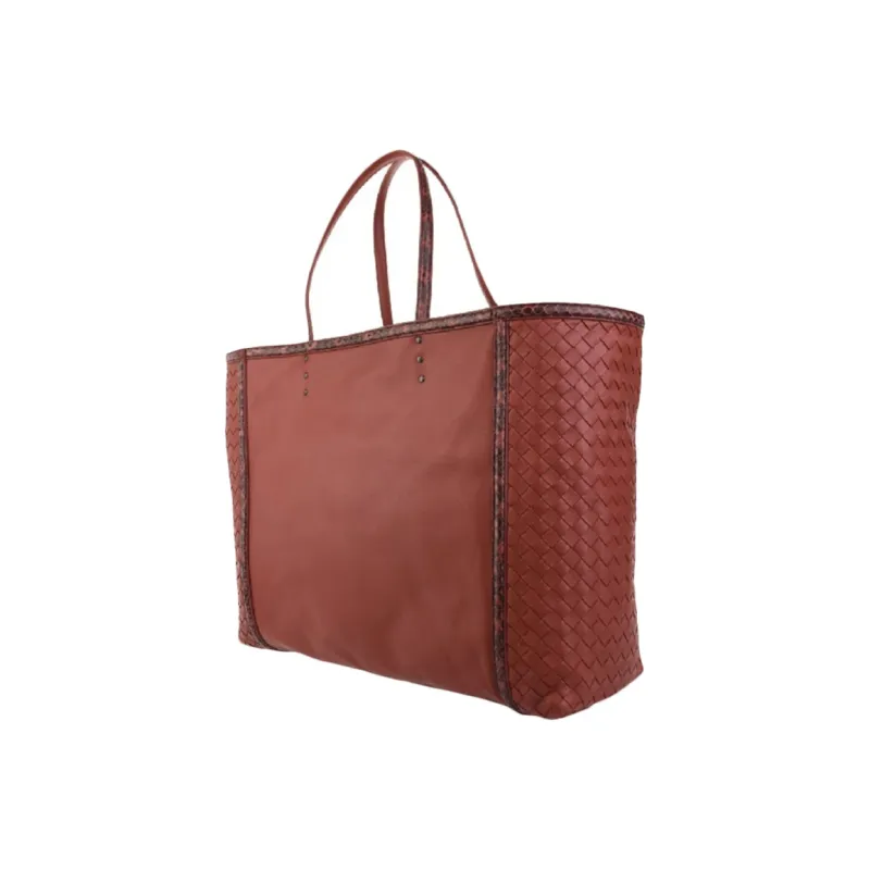 Bottega Veneta Cow Leather Handbag Women's Dark Red-1