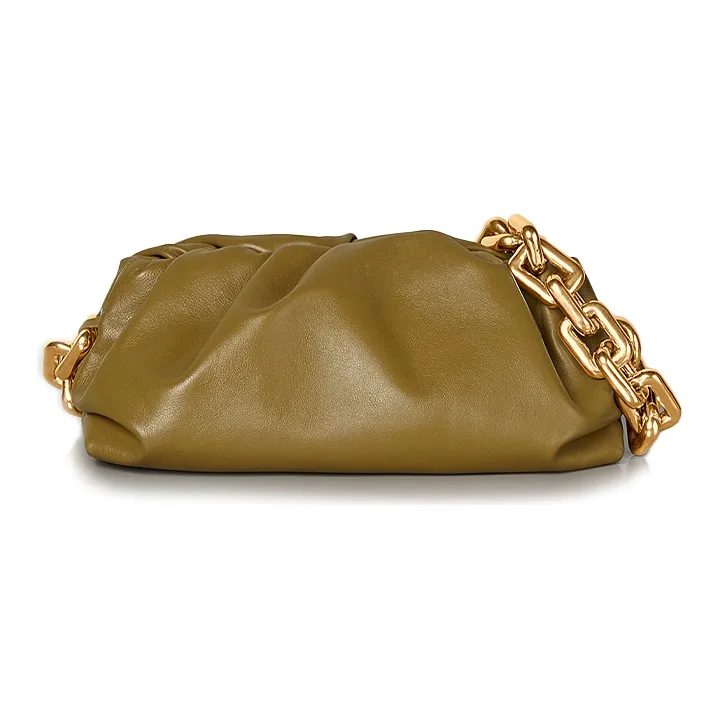 Bottega Veneta POUCH Cloud Bag Cowhide Leather Mail Bag, Shoulder Bag Women's Caramel-0