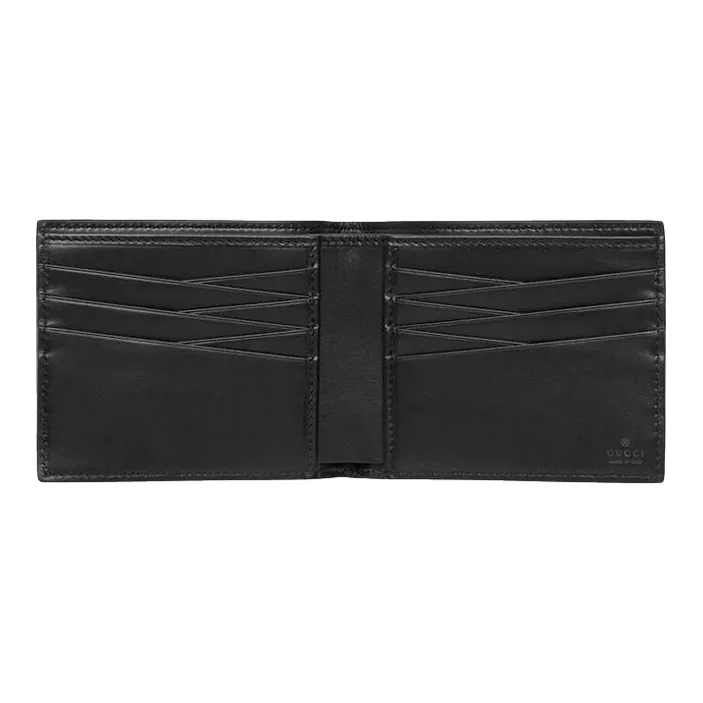 GUCCI Leather Wallet Regular Men's Black-3